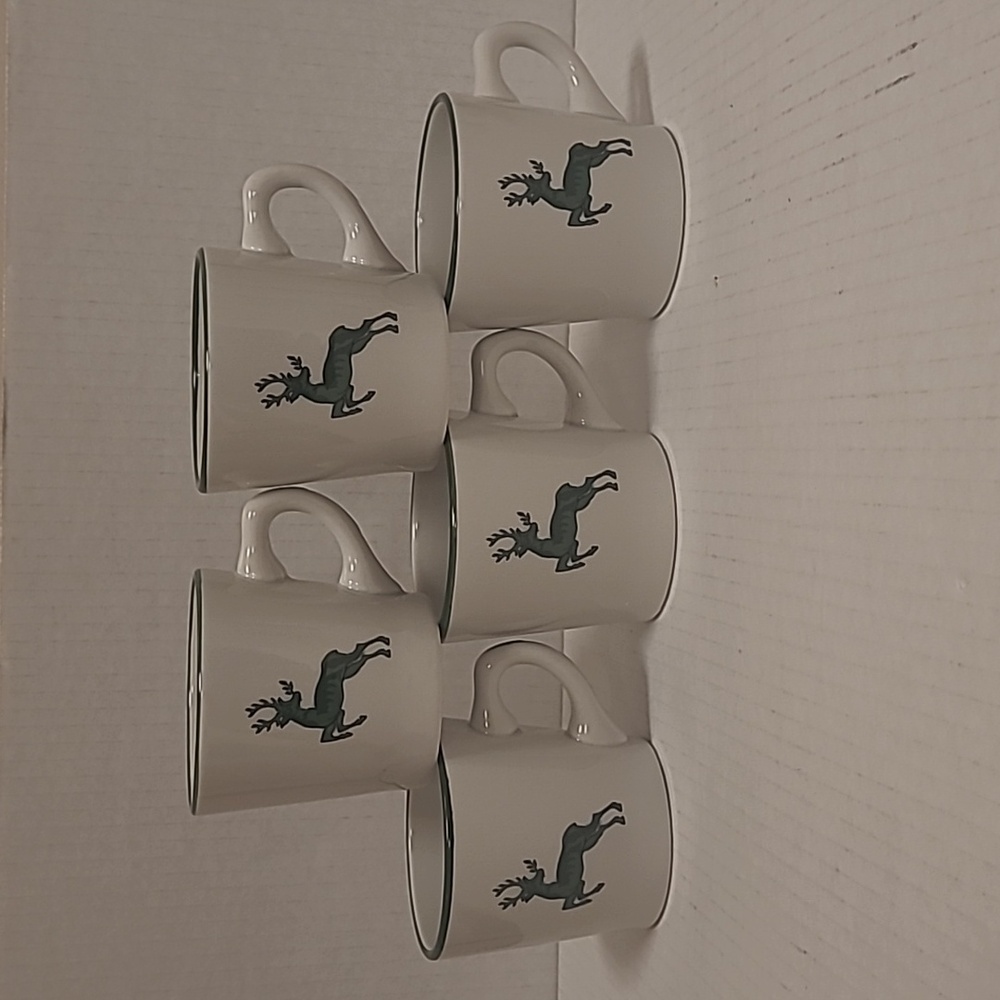 Set of 5 Duraline Stag Mugs From England